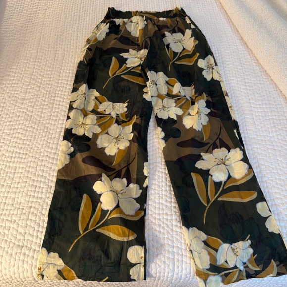 Rails Green Floral Tropical Print Wide Leg Pants - Picture 6 of 8